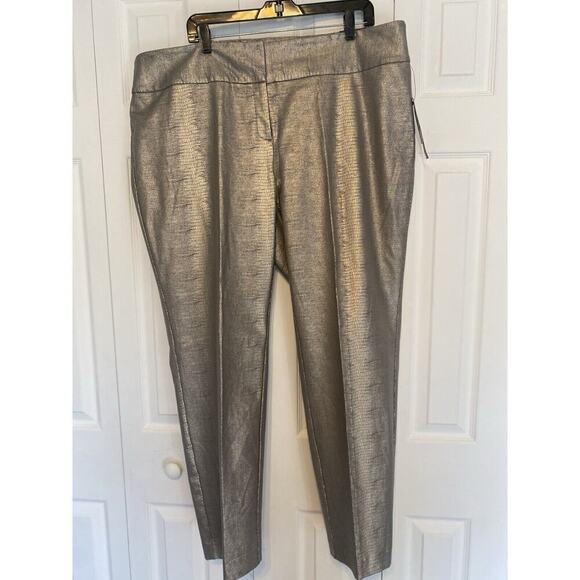 Alfani Ankle Pants 20 Tummy Control Rose Shimmer Snake Stretch NWT - Picture 1 of 8